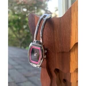 Fossil Big Tic Silver-Tone Stainless Steel Analog Women's Wristwatch Pink Black